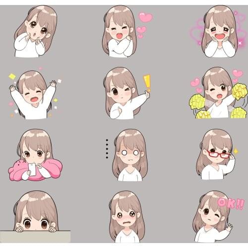 32 cute girl scrapbook stickers for children, DIY laptop suitcase skateboard motorcycle bicycle toy