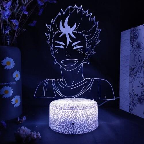 Anime Night Light Haikyuu Figurine Yu Nishinoya for Bedroom Decor Nightlight Kids Child Birthday Gift Manga 3D Lamp Haikyu