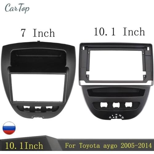 Double 2 Din Car Radio Frame for Toyota Aygo Citroen C1 Peugeot 107 2005-2014 Fascia Dash Kit DVD Radio Panel Stereo Cover