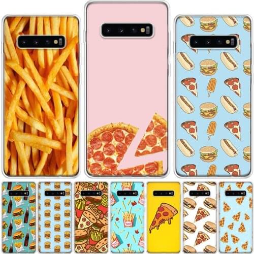 Cute food french fries burger pizza Phone Case For Samsung Galaxy A51 A71 A50 A70 A80 A90 A01 A6 A7 A8 A10 A10S A20S A20E A30 A4