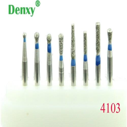 Denxy 16pcs/lot #4103 Cavity Prepartion Super Quality Dental Diamond Burs Drill Polishing Smoothing High Speed Handpiece Dental