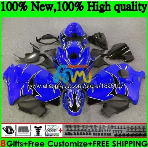 GSXR-1300 For SUZUKI Hayabusa GSXR1300 96 02 03 04 05 06 07 49BS.67 GSXR 1300 2002 2003 2004 2005 Blue&flames 2006 2007 Fairing