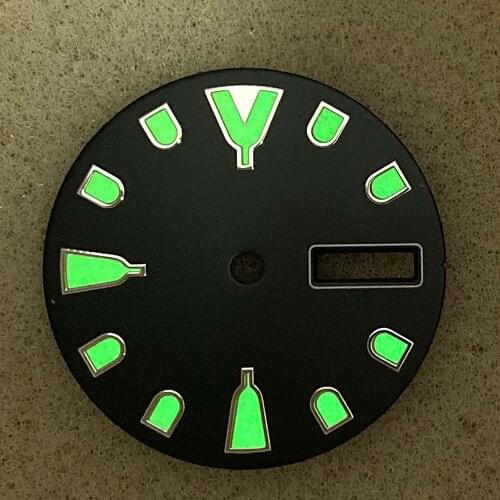 28.5mm Watch Dial Ring w/C3 Green Luminous for NH36A/ SKX007/009/SBBN033/SBDX017 Movement Watch Repair Part