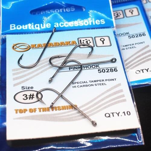 10pcs/lot long Long handle sea hook kosadaka pink fishing hooks circle hooks kosadaka for bass and crap