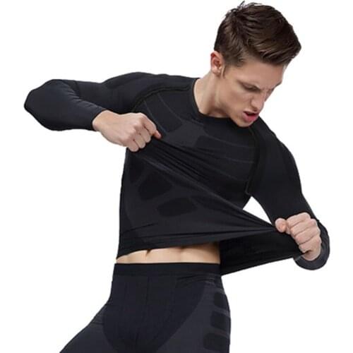 Men Quick Dry Compression Sport T-Shirt Tight Tops Long Sleeve Gym Tee Under Skin Athletic Gear Top