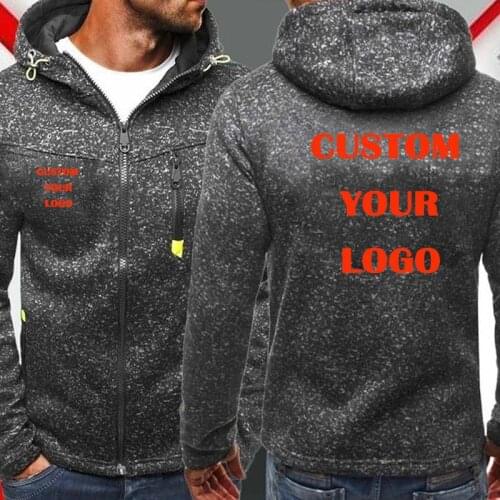 Men Autumn Winter Hoodie Coat Custom Your Logo Jacket Sweatshirt Cardigan Sweatshirt Men Hip Hop Hoody Male Casual Tops