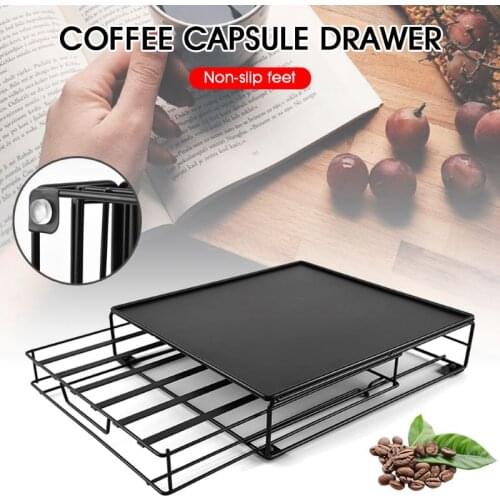 Newest 40Pods Coffee Drawers Capsules Holder Storage Stand Rack Practical Coffee Shelves For Nespresso Coffee Capsule Organizer