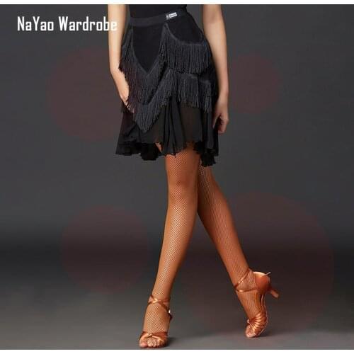 2020 New Latin Dance Dress Women Tassel Latin Dance Skirt for Ballroom Samba Tango Chacha Belly Dancing Performamnce A2122