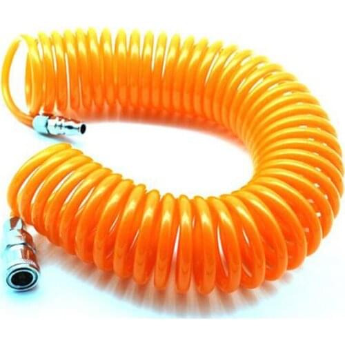 25ft 1/4" Recoil Air Hose Re Coil Spring Ends Pneumatic Compressor Tools 200 Psi