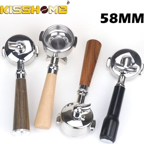 58MM Single/Double-Mouth Coffee Bottomless Portafilter For E61 Filter 58MM Filter Basket Coffee Accessories Stainless Steel