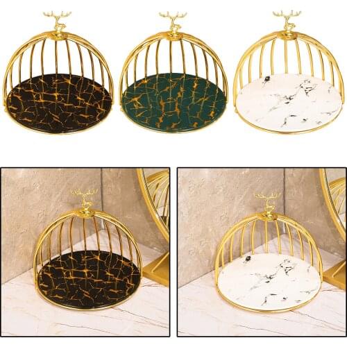 Nordic Bird Cage Desktop Perfume Display Organizer Holder Countertop Makeup Stand for Vanity Top