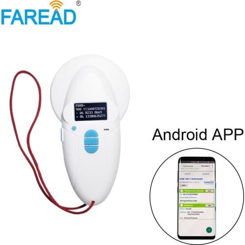 Android app 134.2kHz/125KHz Bluetooth RFID implant ID microchip animal dog cat pet chip Reader scanner for vet +2x Free GT