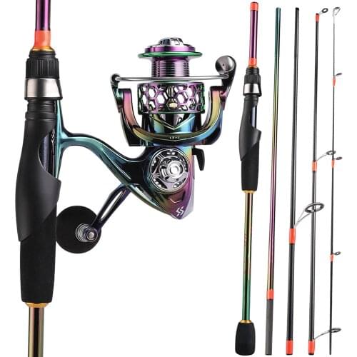 Sougayilang 1.8M-2.4M Fishing Rod Spinning and 13+1BB Fishing Wheel Saltwater Freshwater Fishing Rods and Reel Combos Pesca