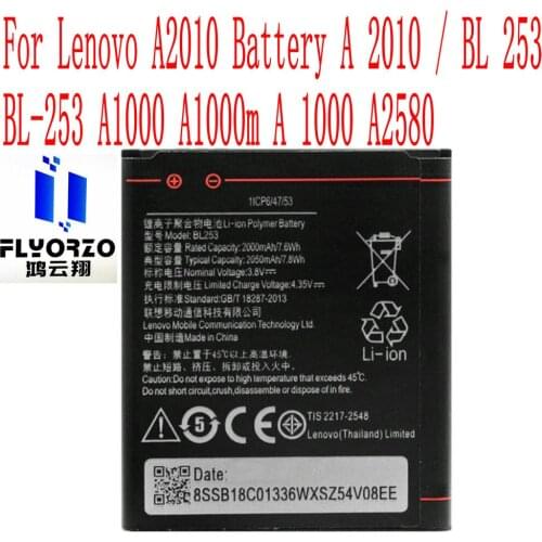 Brand new original 2050mAh BL253 Battery For Lenovo A2010 A1000 A1000m A2580 A2800D A3800D A3600D Mobile Phone Mobile Phone