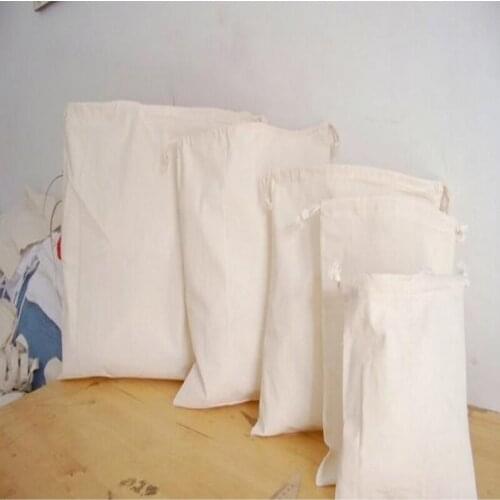 High quality cotton jewelry pouch cotton gift drawstring pouch bag custom logo jewelry satorage and packaging bag free shipping