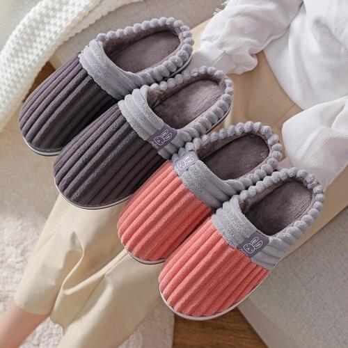 Women Slippers Soft Home Flat Cotton Woman Shoes Warm Ladies Fashion House Shoes Floor Female Couple Style Indoor Winter Bedroom