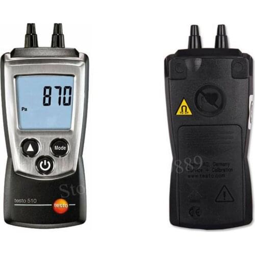 1pcs 510 Testo Pressure Gauge Digital Display Refrigeration PSI Differential Pressure Gauge 0-100hPa Air Pressure Home Tool