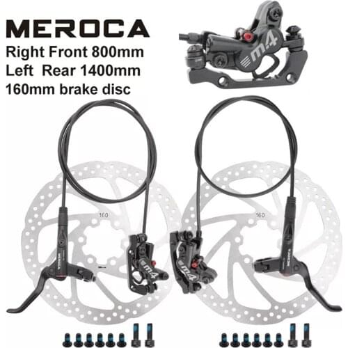 MEROCA MT420 MTB Brake bicycle Hydraulic 160mm Disc Brake Four-piston front Right / left rear brake 800 / 1400mm bike oil brake