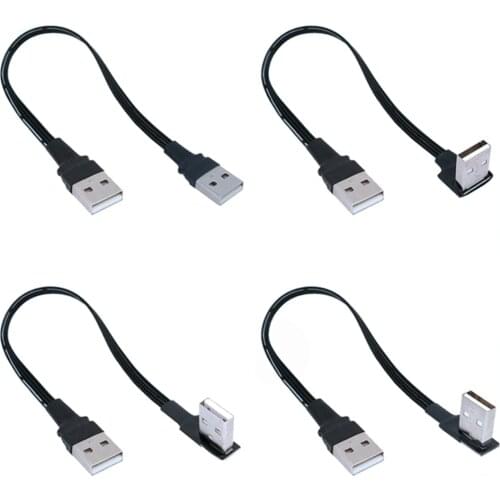 20cm USB 2.0 Right / Left /Up/Down Angle 90 Degree Extension Cable Male To Male Adapter Cord USB Cables