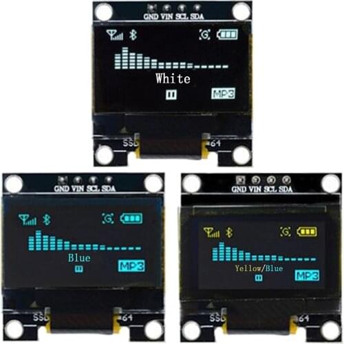 Yellow- blue double color white 128X64 OLED LCD LED Display Module For arduino 0.96" I2C IIC Communicate
