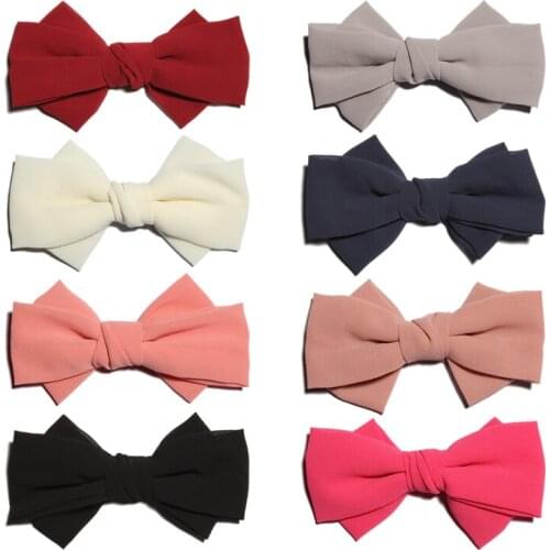 120PCS 15cm Newborn Big Soft Pearl Chiffon Hair Bows for Gilrs Hair Clips Handmade Layered Hairbows for Women Hair Accessories