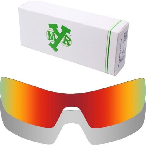 2 Pieces Mryok POLARIZED Replacement Lenses for Oakley Oil Rig Sunglasses Lens Silver Titanium & Fire Red