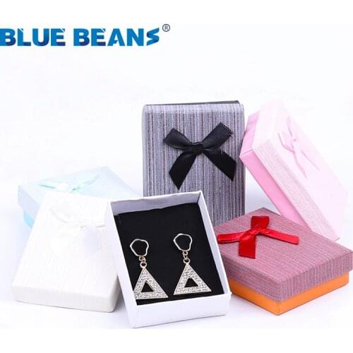 2020 Square jewelry organizer shape box Engagement Ring For Earrings Necklace Bracelet Display Gift Boxes Holder carton bow case