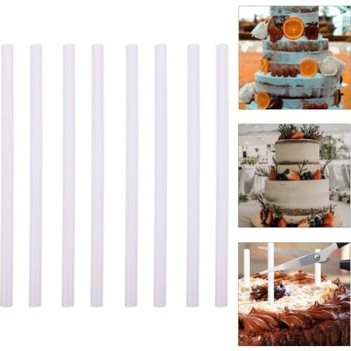 24Pcs Useful Practical Durable Simple Supporting Straws Plastic Stacking Rods Cake Rods for Home