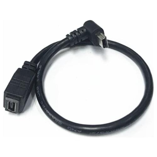 5pin Elbow MiniUSB Cord Extension Cable 90 Degrees Male and Female USB Cable Data Charging 30cm