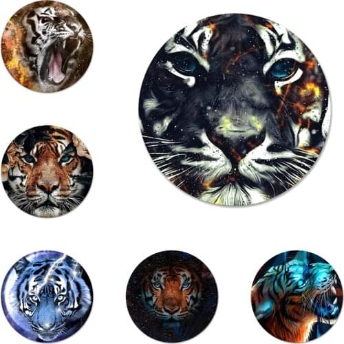Abstract Tiger Icons Pins Badge Decoration Brooches Metal Badges For Clothes Backpack Decoration 58mm