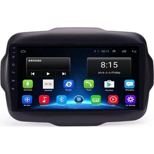 2+32G 1024*600 Android 10 Car DVD GPS Navigation Player Deckless Car Stereo For Jeep Renegade 2016-19 2020 Radio Headunit WIFI