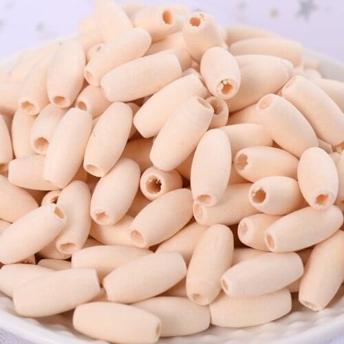 50-300Pcs/lot 15X7mm Natural Pine Wooden Beads Eco-Friendly Lead-Free Oval Wood Spacer Beads for Diy Jewelry Making Accessories