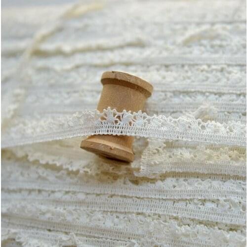 10 Meters/lot 1.5cm Wholesale Ivory Embroidered Lace Ribbon Decorative Diy Sewing Accessory Cotton Elastic Lace Trim