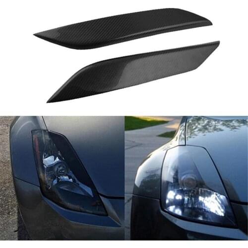 Car Lights Eyebrow Cover Decoration Carbon Fiber Stickers For Nissan 350Z Fairlady Z Z33