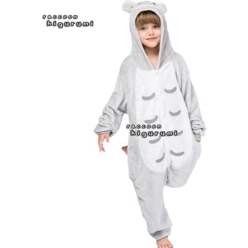 Kids Animal Onesie Unicorn Pajama Children Baby Cosplay Jumpsuit Sleepwear Boy Girls Raccoon kigurumi Totoro