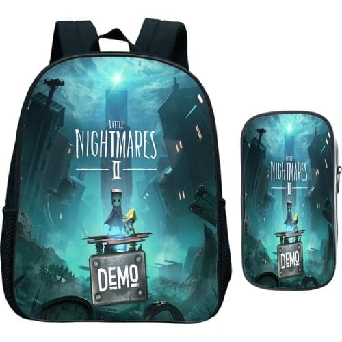 Children Little Nightmares 2 Kindergarten Backpack Pen Bag 2pcs Set Demo Boys Girls Primary School Bag Kids Rucksack Mochila