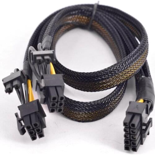 For HP ProLiant DL980 G7 PCI Express Graphics Card Power Supply Cable 10 Pin to Dual 6+2 Pin 8 Pin Sleeve Flat cable