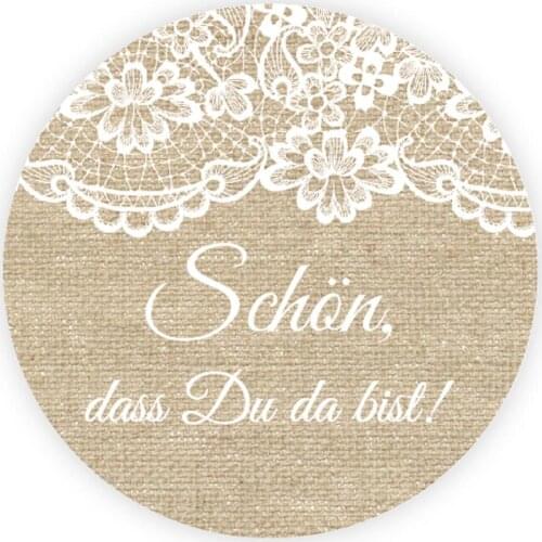 DouxArt 100 pieces Schon, dass du da bist Stickers, 40MM Wedding Birthday Party Communion Invitation Gift Box Labels Seals Q039