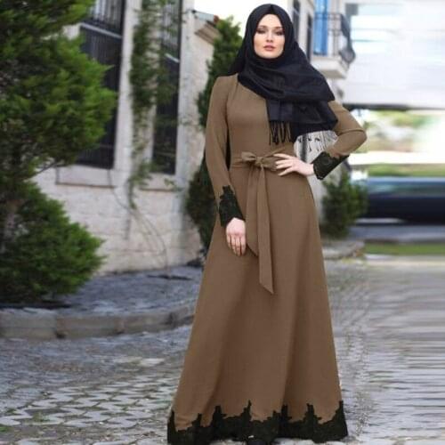 Dress Elegant Kaftan Plus Size Abaya Turkish Robes Long Sleeve Islamic Clothing S-5XL