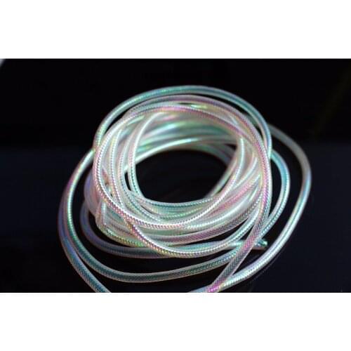 Tigofly 4m 5 Colors Mylar Holographic Oval Tinsel Braided Chenille Crystal Flash Line Dry Streamer Rib Body Fly Tying Materials