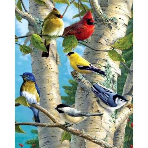 GATYZTORY 40×50cm DIY Painting By Numbers Flowers Picture For Living Room Home Decoration Coloring By Numbers Birds Unique Gift