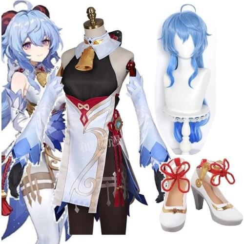 Game Genshin Impact Ganyu Cosplay Costume Carnival Halloween Sexy Dress Women Performance Outfit Genshin Impact Suit wig shoes