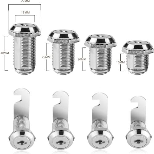16/20/25/30mm Cam Cylinder Locks Door Cabinet Mailbox Drawer Cupboard Locker Security Furniture Locks With Plastic Keys Hardware