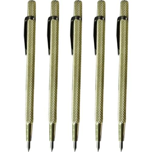 5PCS Alloy Diamond Tungsten Carbide Tip Engraving Scribe Pen Tool Alloy Shell Lettering for Glass Metal Ceramic Wood