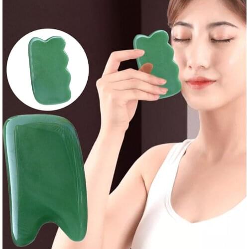 Natural Jade Facial Guasha Board Multiple Shapes Body Massage Synthetic Face Skin Scrape Tools for Unisex массажер для лица