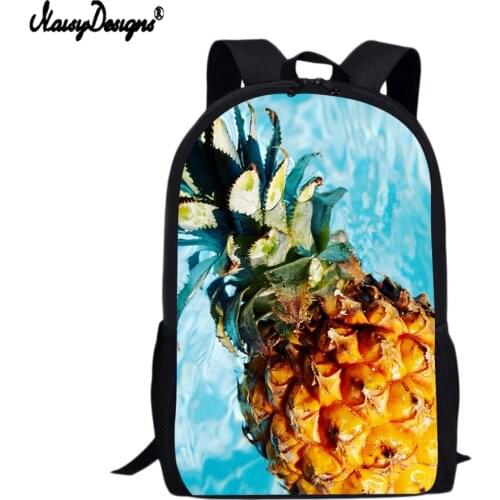 NOISYDESIGNS New 3D Fruit Pineapple Print Schoolbag Fashion Kids Backpack For Children Teenage Girls Boys School Student Mochila