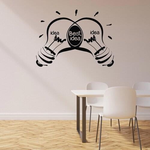 Ideas Lightbulbs Business Inspirational Art Interior Stickers Vinyl Wall Decal Office Classroom Decoration Wallpapers C606