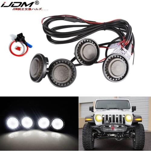 IJDM 6000K White/Amber 12v Front Grille Lighting For 2007-2018 Jeep wrangler JK JKU Pro Grill ONLY Front Grille Lighting DRL