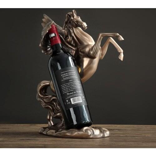 Resin Antique Brass Horse Sculpture Modern art Home decoration Accessori Ornamental Figurines Running Gold Horse Statue