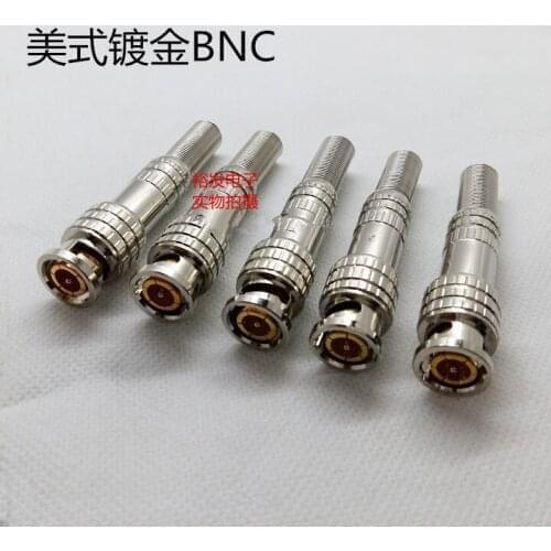 100pcs American BNC gold-plated welding video head Q9 monitoring RF signal connector monitoring security video connector